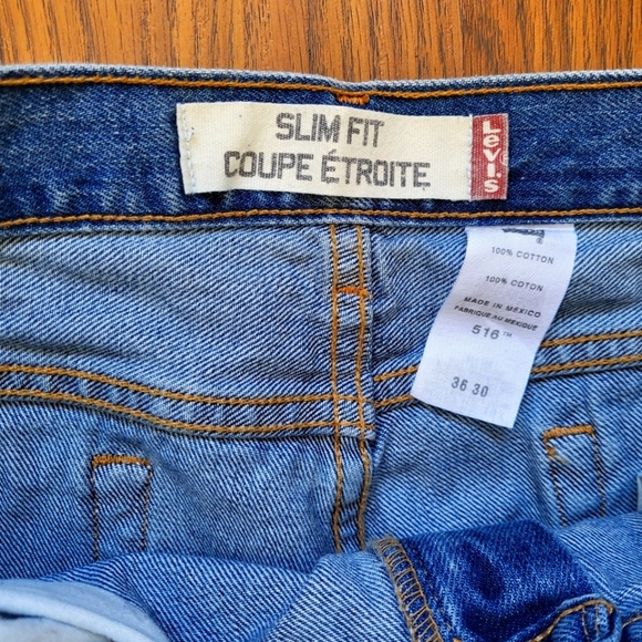 Levi's 516 Slim Fit Men's Blue Jeans W36 L30 Dark Wash Classic 100% Cotton Denim - Picture 3 of 12